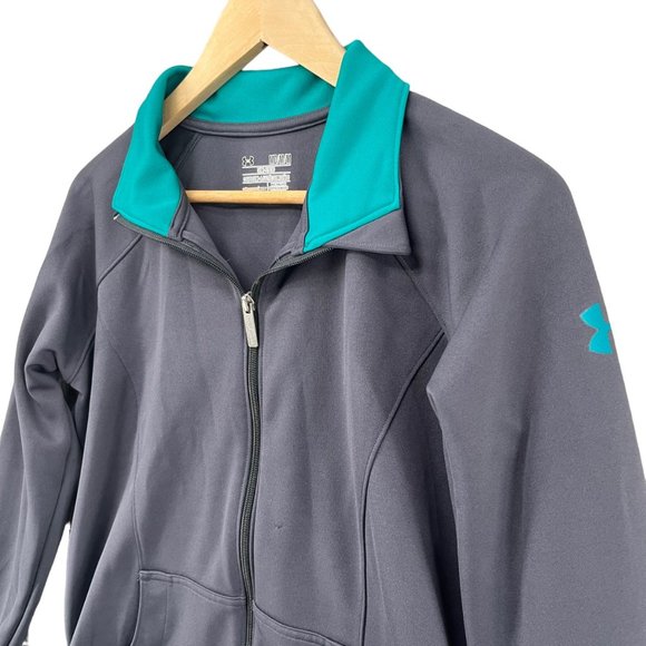 Under Armour Jacket Womens Grey Semi Fitted AllseasonGear Full Zip Size M - Picture 3 of 10